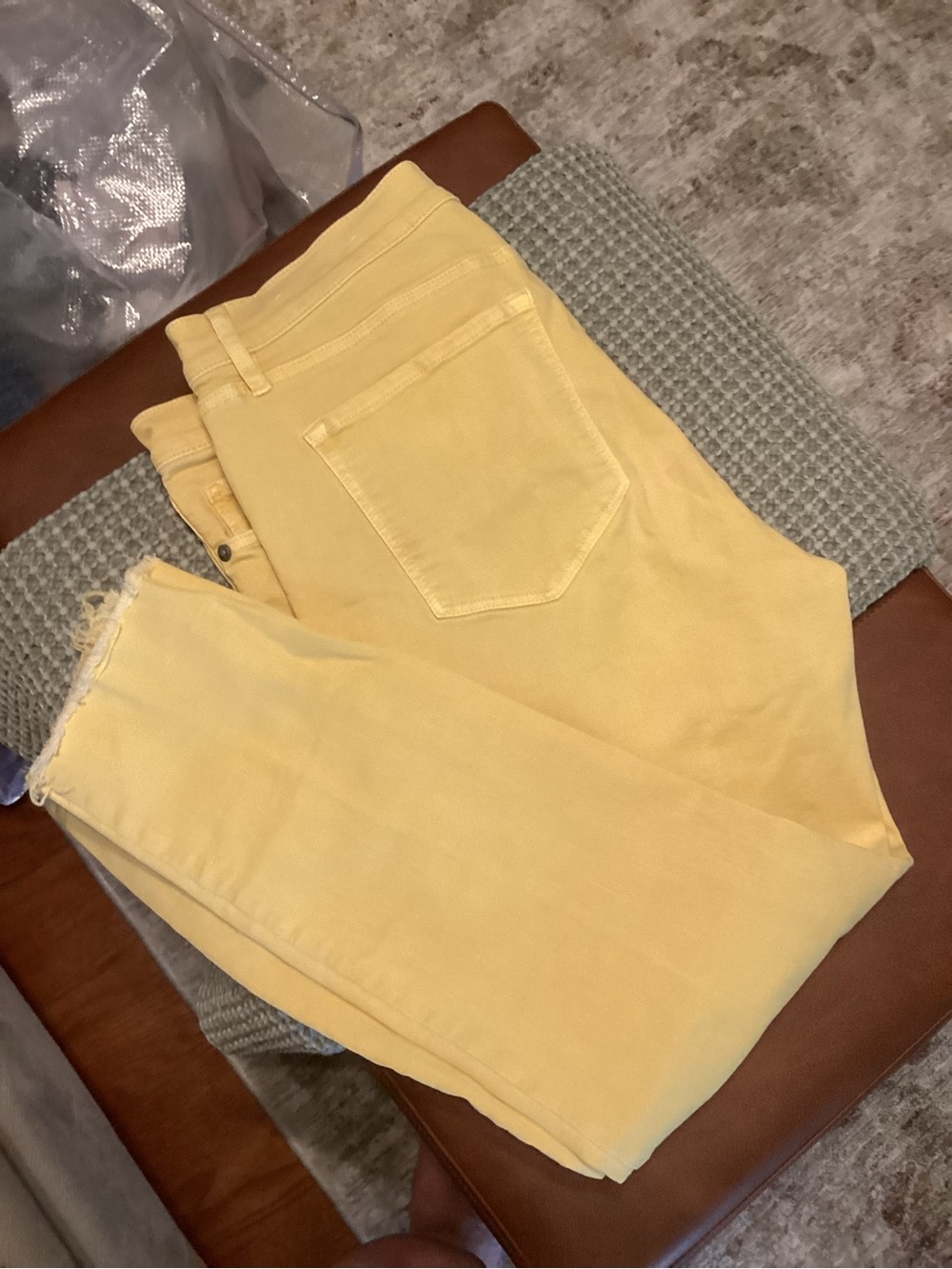 LOFT Pale Yellow Ankle Skinny Jeans
